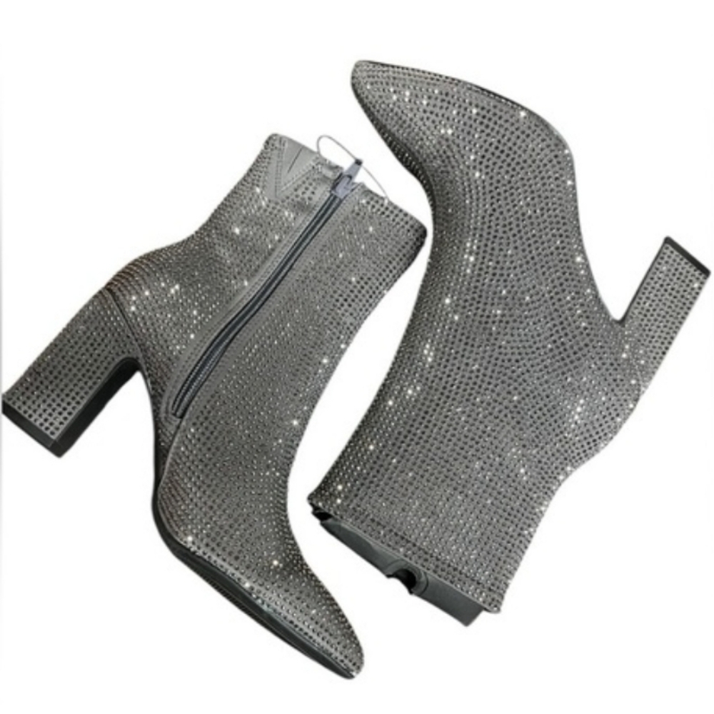 a new day Sparkling Silver Heeled Boots